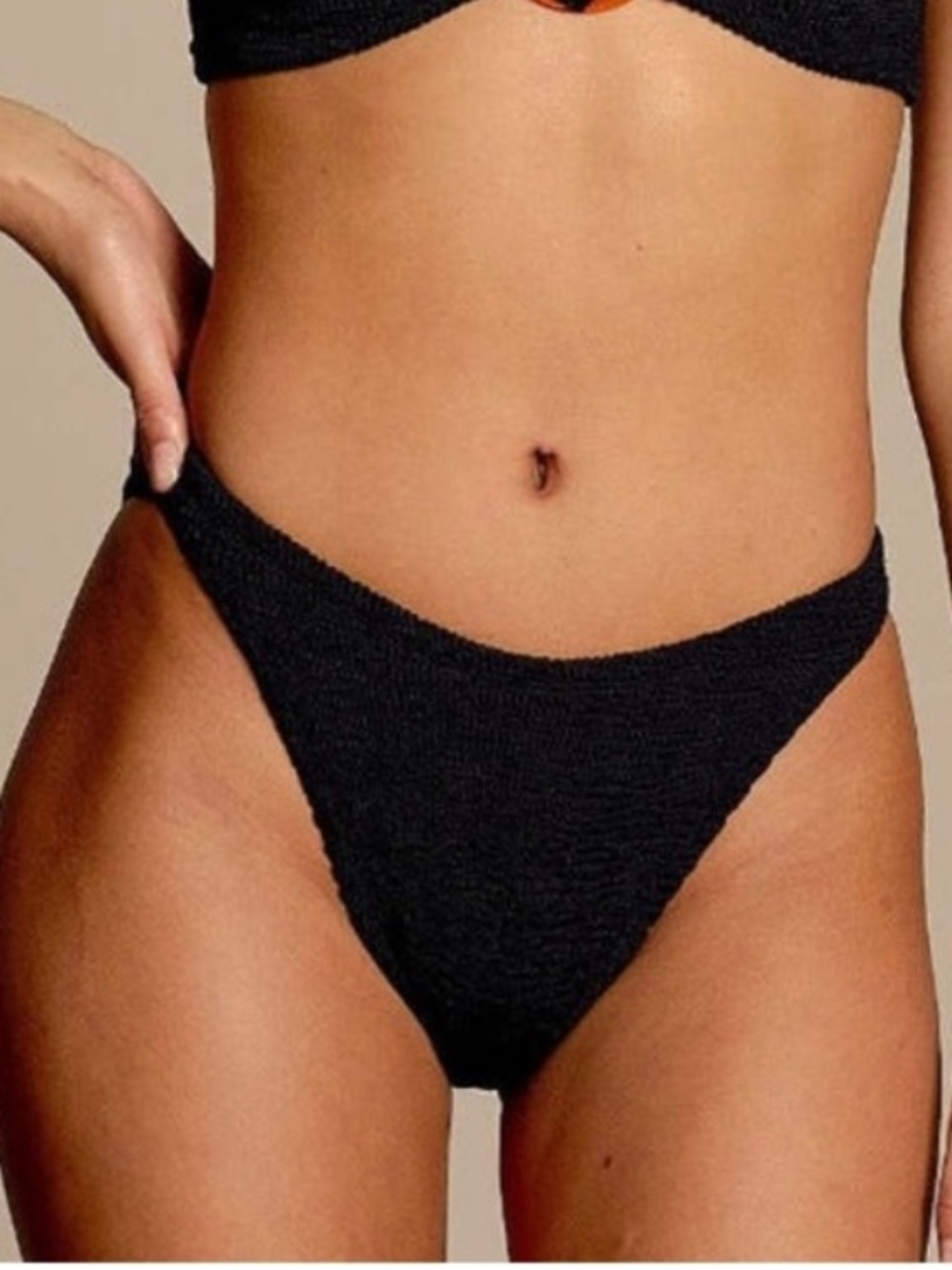 New Hunza G Black Bikini *Bottoms Only* Crinkle Coco Xandra Gigi Jean Jamie